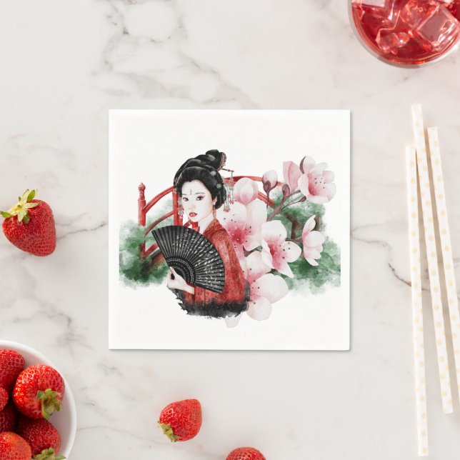 Serviette En Papier Conception Okinawa Series 38 (En situation)