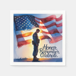 Serviette En Papier Conception patriotique Memorial Day Party Papier