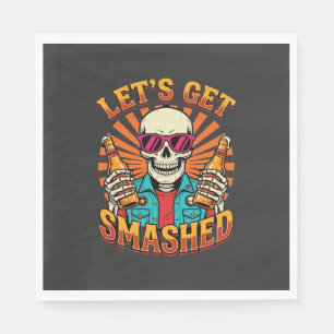 Serviette En Papier Conception squelette de bière écrasée Halloween dr