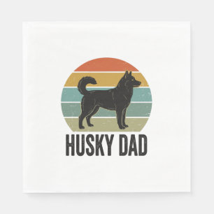 Serviette En Papier Conception vectorielle de chien rétro Husky Papa V