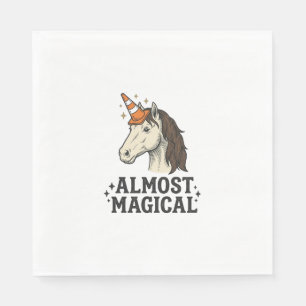 Serviette En Papier Cône de licorne presque magique T-Shir graphique v