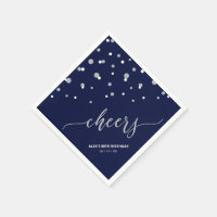 Confetti Argent & Hexagon Bleu, Soirée Personnalis