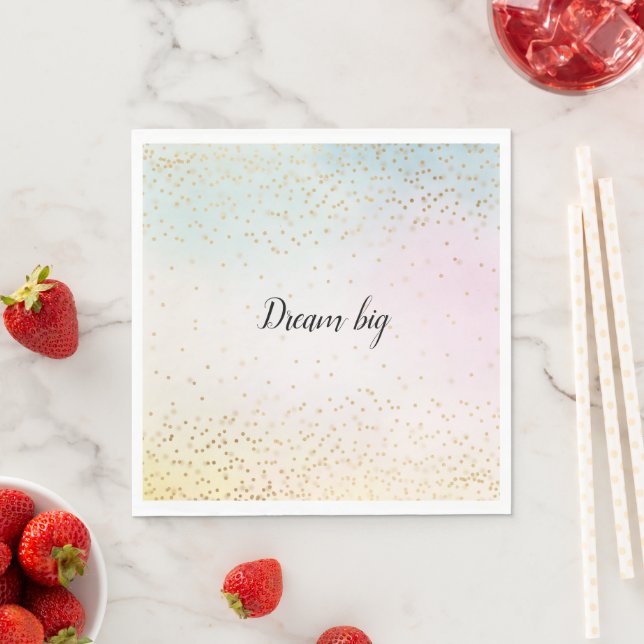 Serviette En Papier Confetti d'or rose jaune (En situation)