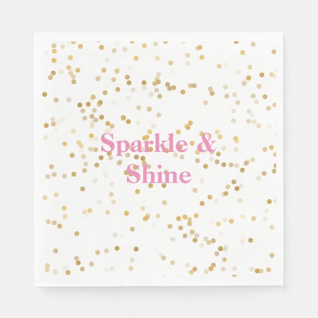 Serviette En Papier Confetti en or blanc (Devant)