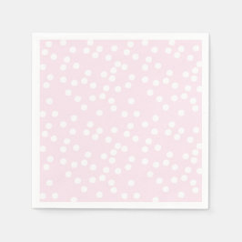 Serviette En Papier Confetti rose et blanc / À petits pois