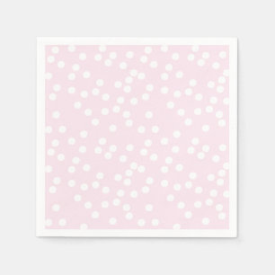 Serviette En Papier Confetti rose et blanc / À petits pois