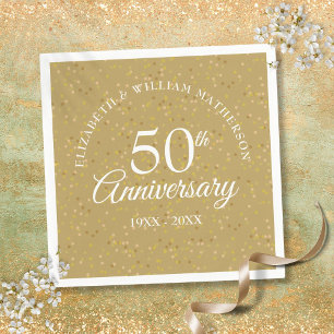 Serviette En Papier Confettis dorés pour les 50 ans de mariage