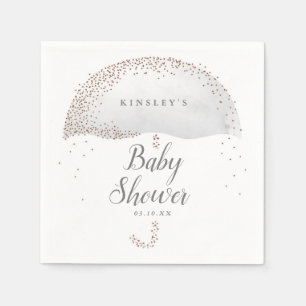 Serviette En Papier Confettis pailletés parapluie gris baby shower