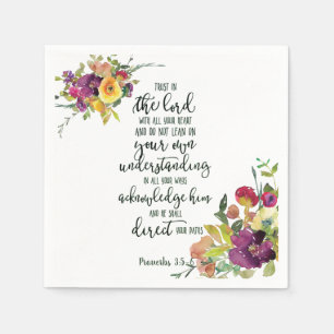 Serviette En Papier Confiance dans le Seigneur floral  