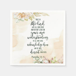 Serviette En Papier Confiance dans le Seigneur floral  