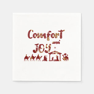 Serviette En Papier Confort Et Joie Nativité Christian Noël