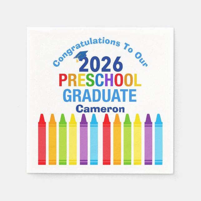 Serviette En Papier Congratulations Preschool Graduate Custom Party (Devant)