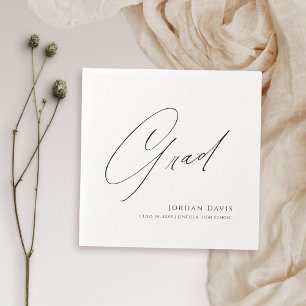 Serviette En Papier Congrès de la typographie noire Diplômé moderne