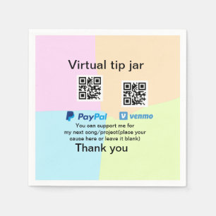 Serviette En Papier Conseil virtuel jar q r code argent don PayPal ven