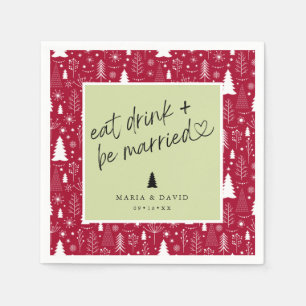 Serviette En Papier Consommez et soyez marié Motif de Noël
