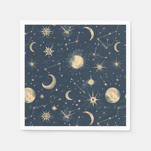 Serviette En Papier Constellation céleste - Nuit étoilée (3) (Devant)