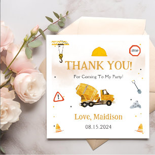 Serviette En Papier Construction Anniversaire Merci