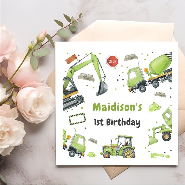 Serviette En Papier Construction Anniversaire Merci (Créateur téléchargé)