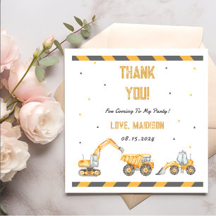 Serviette En Papier Construction Anniversaire Merci