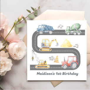 Serviette En Papier Construction Anniversaire Merci