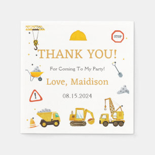 Serviette En Papier Construction Anniversaire Merci Napkins