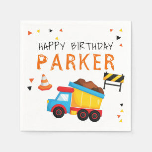 Serviette En Papier Construction Anniversaire Personnalisé