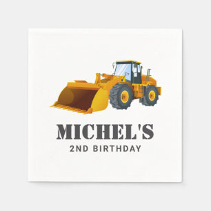 Serviette En Papier Construction Camion Anniversaire Décor