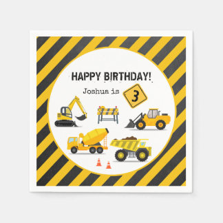 Serviette En Papier Construction Joyeux Enfants Anniversaire N'Importe