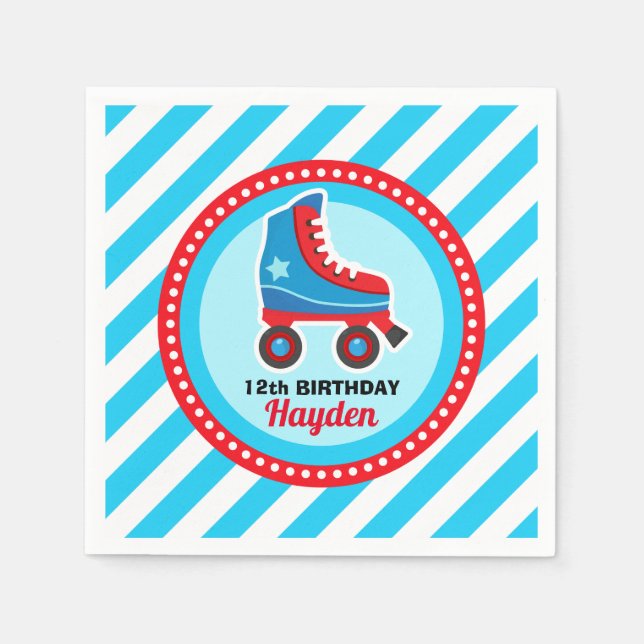 Serviette En Papier Continuez ! Roller Skate Sport Anniversaire (Devant)
