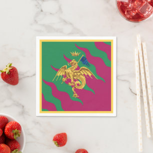 Serviette En Papier Contrada del Drago (Dragon) Palio di Siena