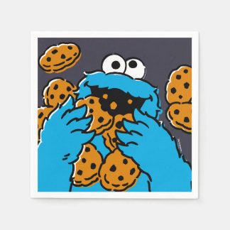 Serviette En Papier Cookie Monster Eating All the Cookies