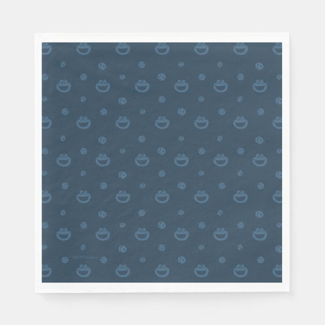 Serviette En Papier Cookie Monster et Cookies Blue Navy Motif (Devant)