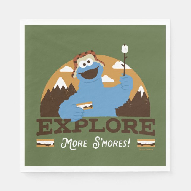 Serviette En Papier Cookie Monster | Explorer plus S'mores (Devant)