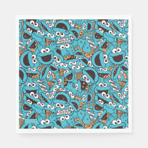Serviette En Papier Cookie Monster Nom Nom Nom Nom Motif