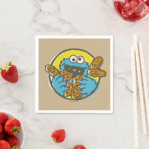 Serviette En Papier Cookie Monster Rétro