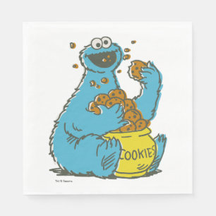 Serviette En Papier Cookie Monster Vintage