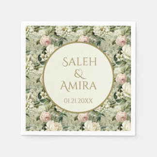 Serviette En Papier Cookies à sucre Mariage blanc et vert