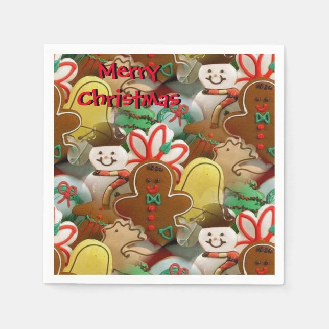 Serviette En Papier Cookies de Noël Motif Napkin (Devant)