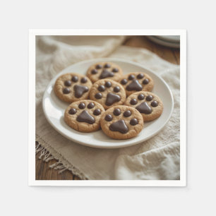 Serviette En Papier Cookies d'empreinte chocolatée