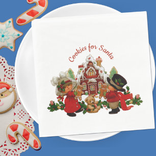 Serviette En Papier Cookies pour Père Noël Gingerbread Papier maison