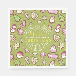 Serviette En Papier Cookies Vert Noël