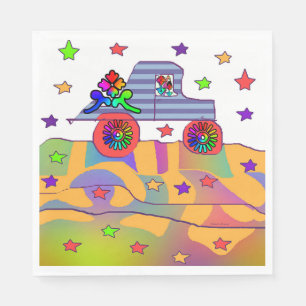 SERVIETTE EN PAPIER COOL À PIED SOUS LES STARS