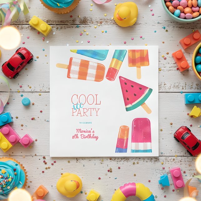 Serviette En Papier cool aquarelle glaces fête anniversaire (Créateur téléchargé)