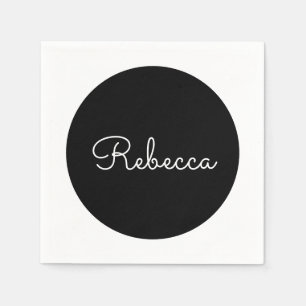 Serviette En Papier Cool Editable White Script Design rétro-moderne