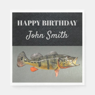 Serviette En Papier Cool Fish Peacock Bass Pêche d'anniversaire mascu