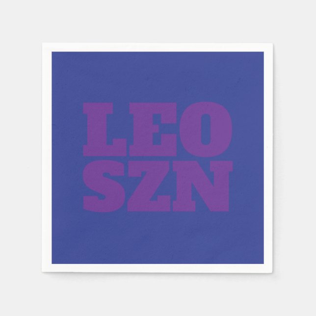 Serviette En Papier Cool Leo SZN bleu violet (Devant)