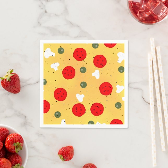Serviette En Papier Cool plaisir pizza fête anniversaire de enfant (En situation)