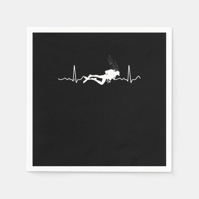 Serviette En Papier Cool plongée plongée plongée Heartbeat Graphic (Devant)