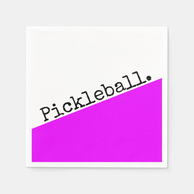 Serviette En Papier Cool Vivid Pink Diagonal Wedge Pickleball (Devant)