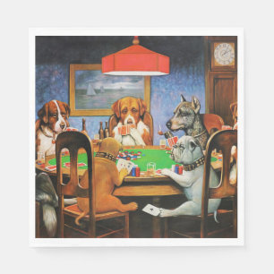 Serviette En Papier Coolidge Classique Vintage Jeu de Poker Chien Art